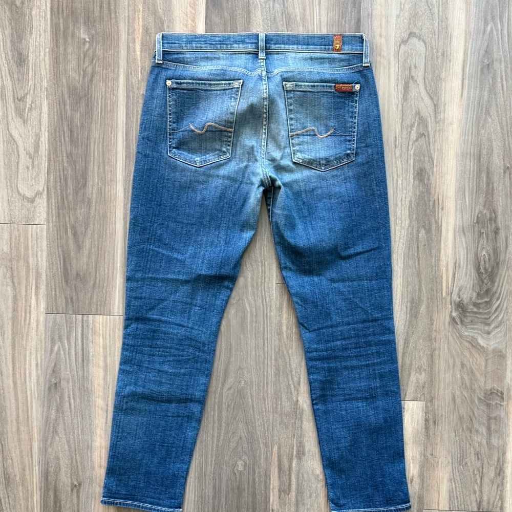 7 For All Mankind Josefina Distressed Skinny Boyfriend Jeans Size 27 - Picture 2 of 10